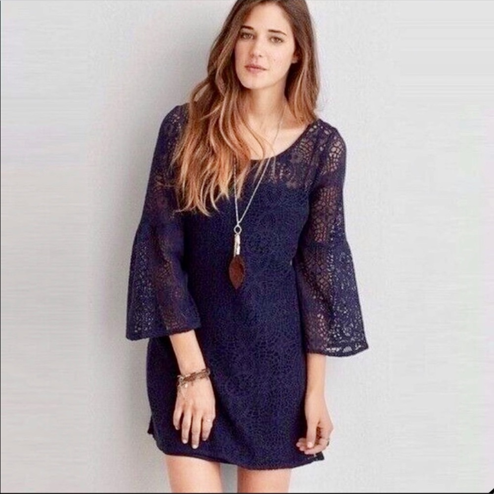 American Eagle Boho Crochet Mini Dress